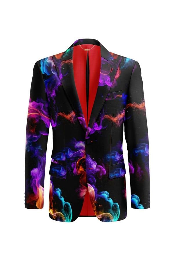 SMOKE AND COLOUR SYMPHONY PRINT JACKET – Premium Men's Patterned Shirt by Claudio Lugli | Bold Design, Tailored Fit, Best Printed Shirts