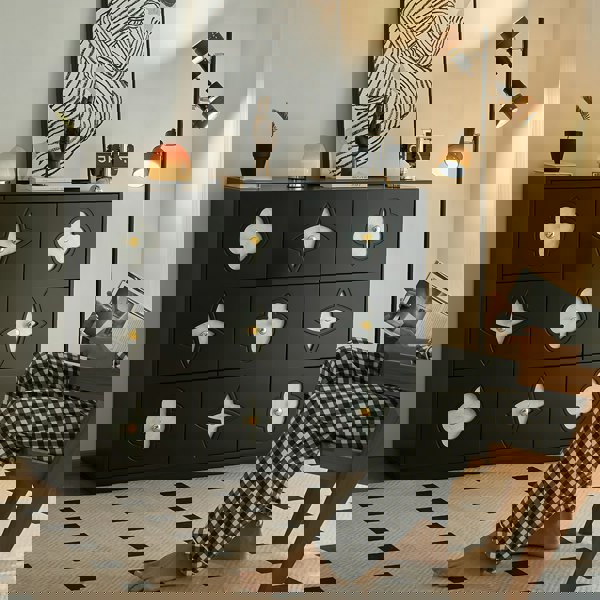 Amalia Narrow Sideboard, Art Deco Sideboard, Black-Rit Concept-Rit Concept