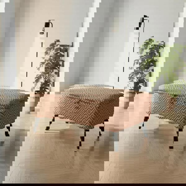 Minimalist Rectangular Pouffe with Wooden Legs – Multi - Purpose Storage & Seating - ISTOOLS