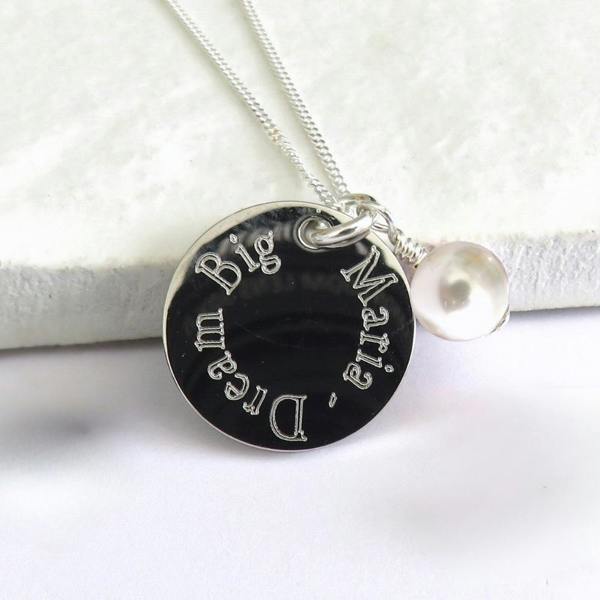 Aye Do Gifts Personalised Edge Necklace & Ivory Pearl