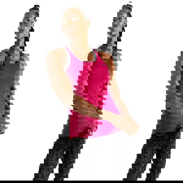 Dare 2B Womens/Ladies Bolt Dash Print Vest Top - Berry Pink/Black