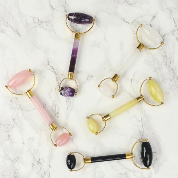 White Lotus Beauty Genuine Crystal Roller Chemical Free Amethyst