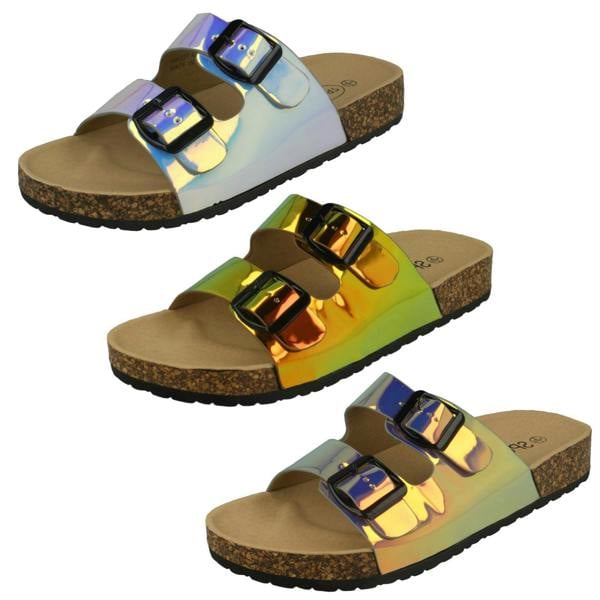 Spot On Ladies Spot On Holographic Sandals F00227