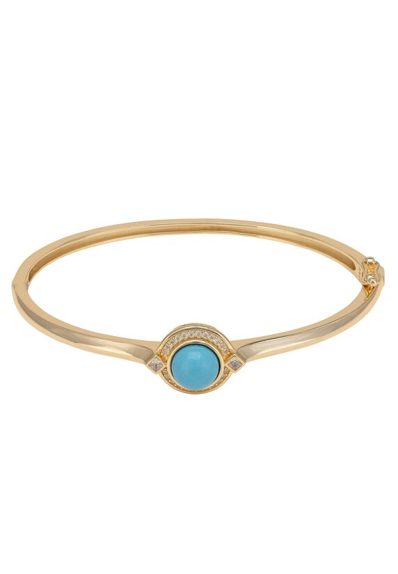 Latelita Clara Bow Bangle Turquoise Gold