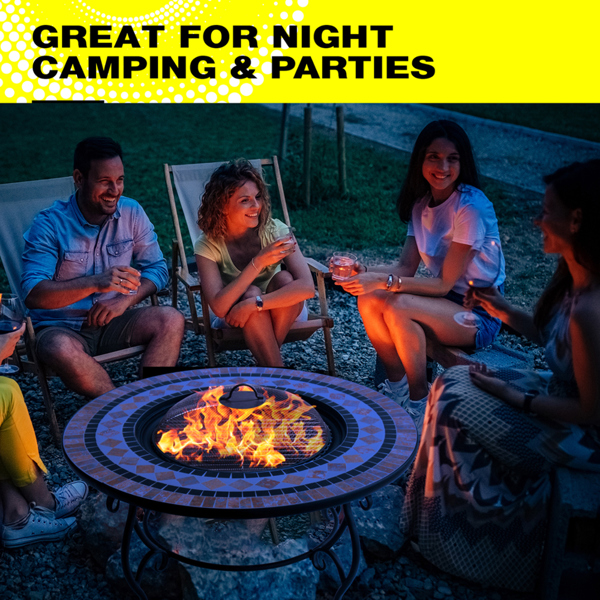 Centurion Supports Fireology BELUGA Opulent Garden and Patio Round Heater, Fire Pit, Brazier, Coffee Table, Barbecue and Ice Bucket - Marble Finish