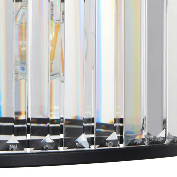 Pagazzi Lighting Resto Crystal & Matt Black Ceiling Light