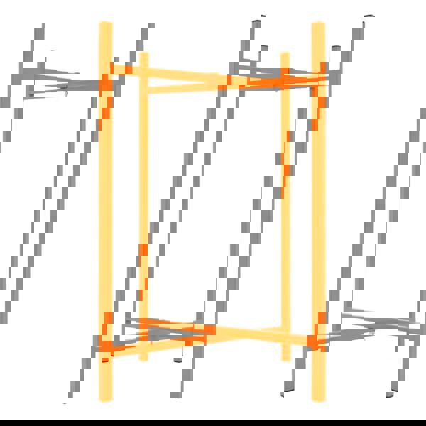 Bright orange mortar board stand, 750mm high, featuring a sturdy metal frame with a minimalist design, ideal for displaying items