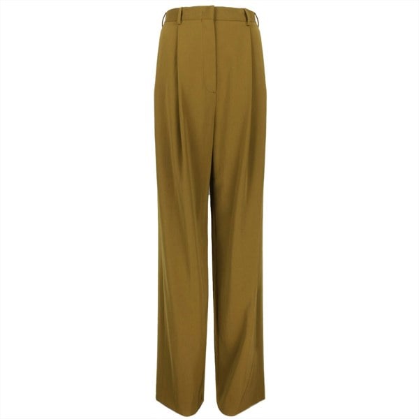 Paul Smith wide leg trousers in a burnt ochre tone twill wool fabric