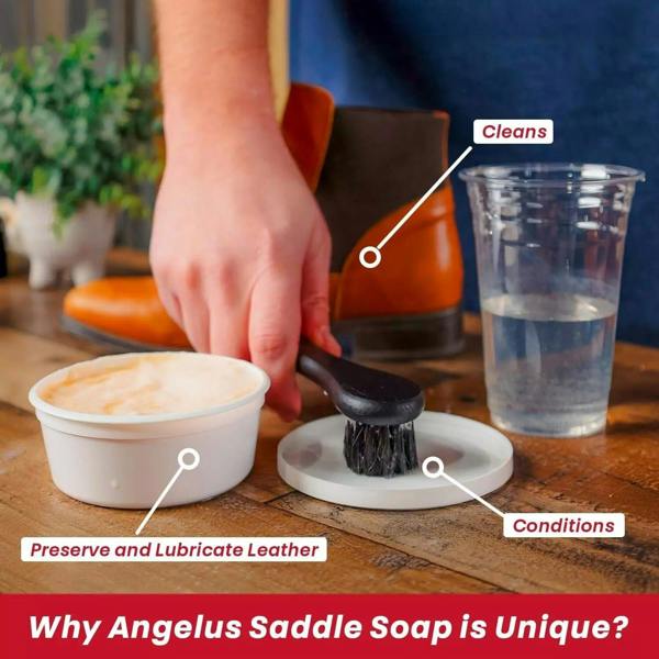 Angelus Leather & Saddle Soap Tub - Cleaning & Conditioning 3oz