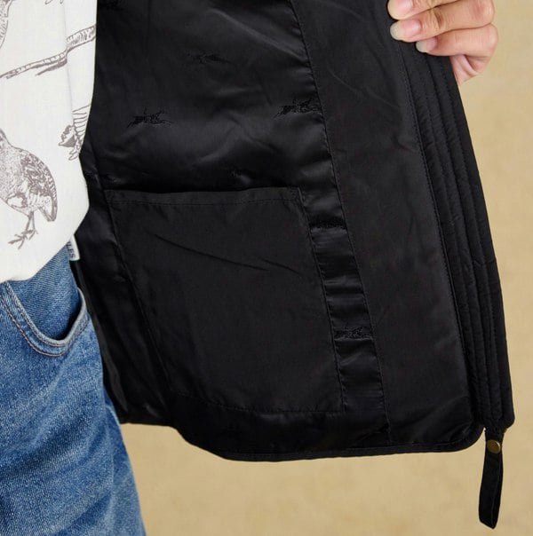 Joules Minx Womens Showerproof Diamond Quilted Gilet Black