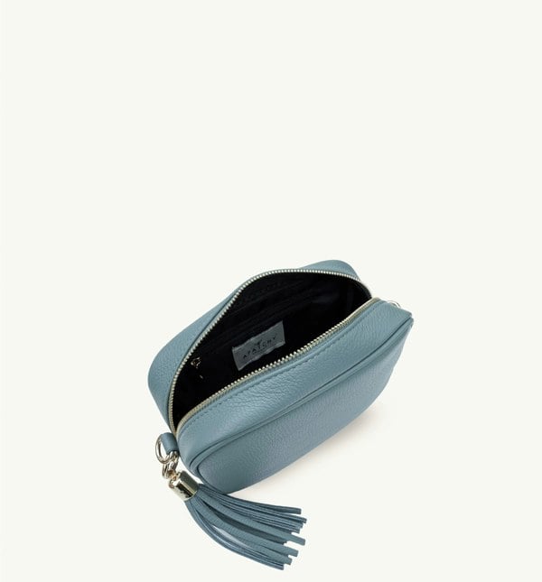 Apatchy London The Tassel Ocean Blue Leather Crossbody Bag