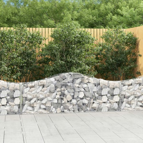 Berkfield Arched Gabion Baskets 14 pcs 200x30x60/80 cm Galvanised Iron