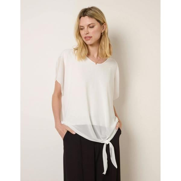 Blue Vanilla Chiffon Tie Knot Plain Top