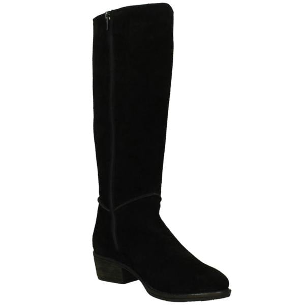 Spot On Ladies Low Cuban Heel Suede Leather High Leg Boot with Inside Zip F51230