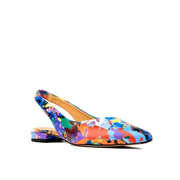 Embassy London Holly - Summer Colours - Women's leather almond toe flat slingback in vibrant colour