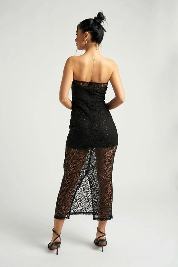 Urban Bliss Black Sequin Bandeau Dress