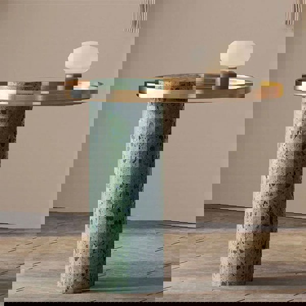 Henrietta Side Table, Stainless Steel & Marble-Rit Concept-Rit Concept