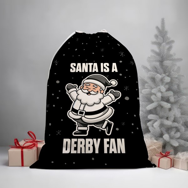 BritishmadeGifts Santa is a Derby Fan - Football Fan Santa Sack