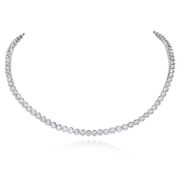 Zavana Silver Tennis Necklace for Women and Teenage Girls with Cubic Zirconia Stones