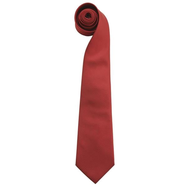 Premier Mens “Colours” Plain Fashion / Business Tie (Pack of 2) - Burgundy