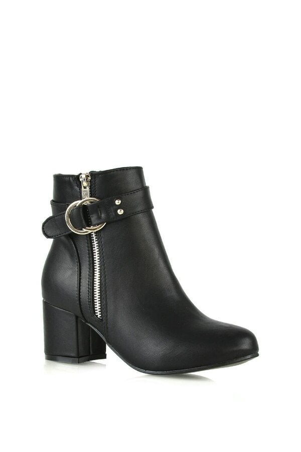 XY LONDON Mid Block Heel Ankle Boots