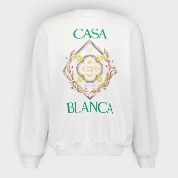 Casablanca Championship Diamond Printed Sweatshirt Off White