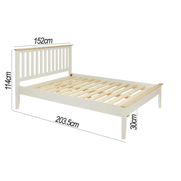 Statement Furniture Pembroke Modern Wooden Bed Frame with Slatted Headboard Double King