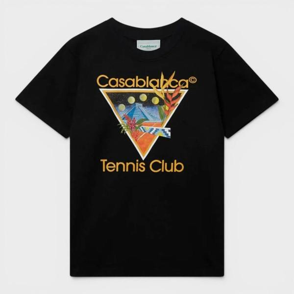 Casablanca Printed T-Shirt Tennis Club Icon Black