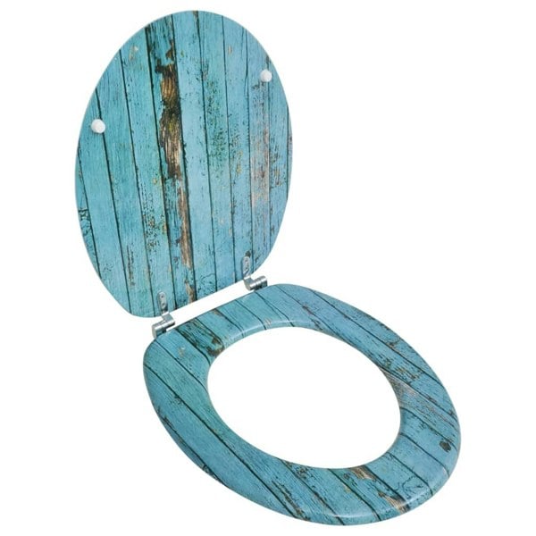 Berkfield Toilet Seat with MDF Lid Old Wood Design