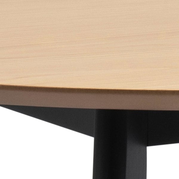 Furniture To Go Roxby Round Dining Table in Oak & Black