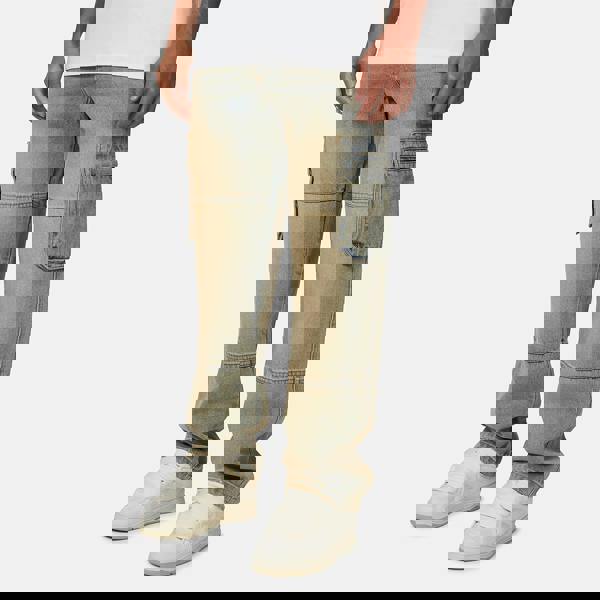 Good For Nothing  Blue Baggy Washed Cargo Denim Jeans - Blue Image 5