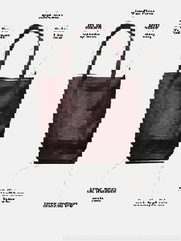 Berber Leather The Nador Tote Bag in Dark Brown