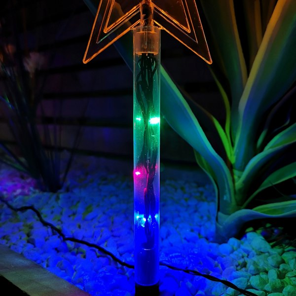 Samuel Alexander Set of 8 Battery Operated LED Multi Coloured Star Path Lights Christmas Decoration with Timer