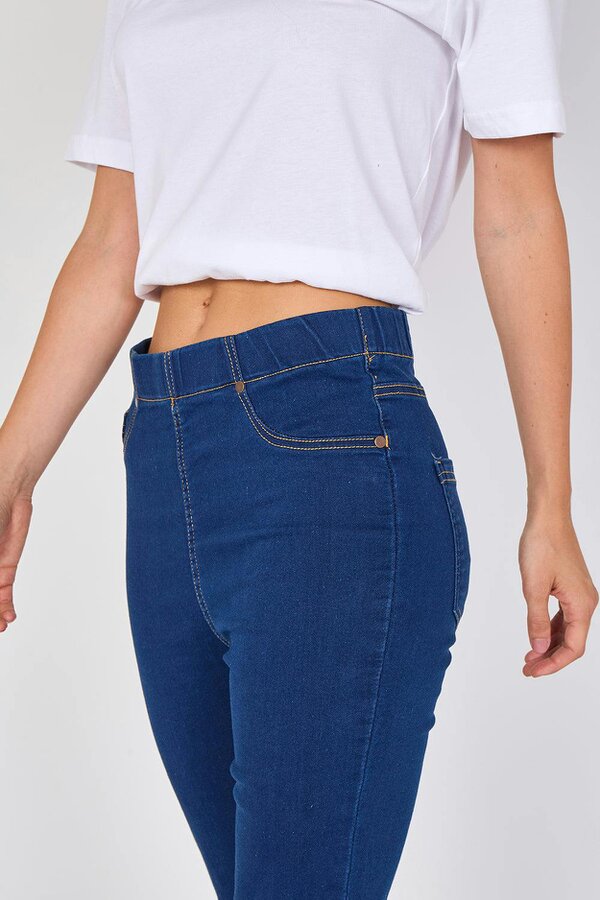 Elaina Fashion Mid Wash Stretch Jeggings
