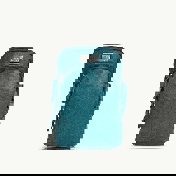 Assots London 'SARAH' Ocean Blue Vintage Natural Grain Leather Mini Crossbody Bag