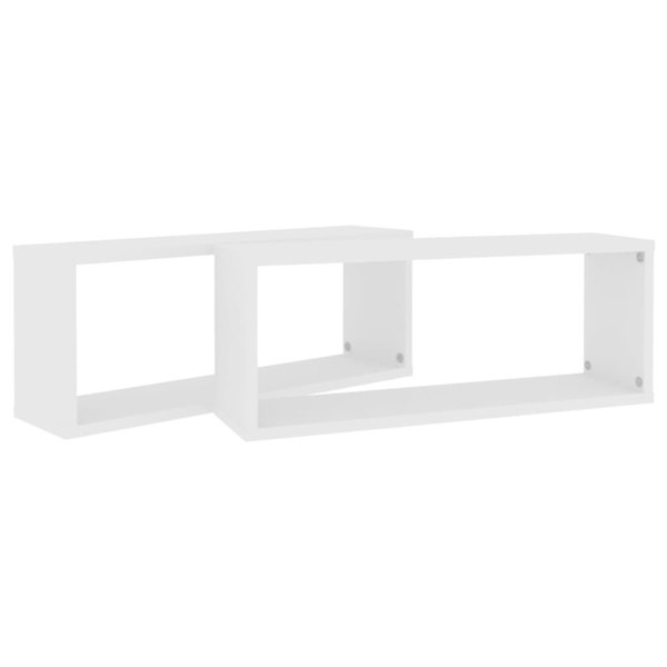 Berkfield Wall Cube Shelf 2 pcs White 60x15x23 cm Engineered Wood