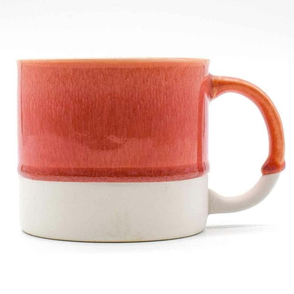 Scandi Home Set of Two 480ml Terra Fusion Coral Reactive Glazed Ceramic Mugs