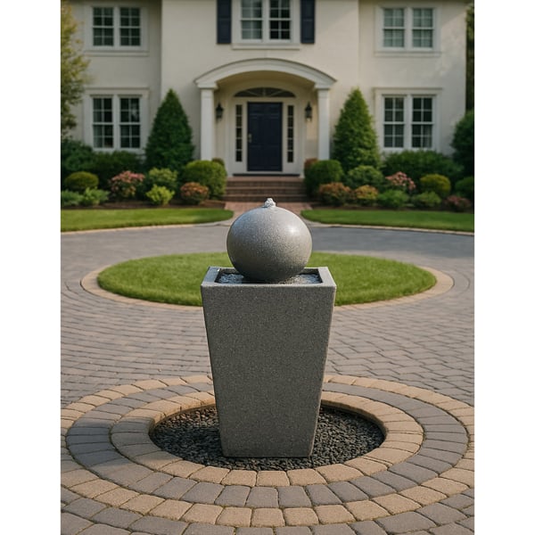 Homeology Osiris Sphere and Column Water Feature with LED Lighting