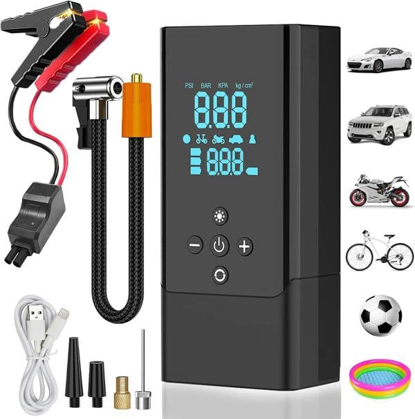 ATEK 1000A Car Jump Starter 150PSI Air Compressor Power Bank