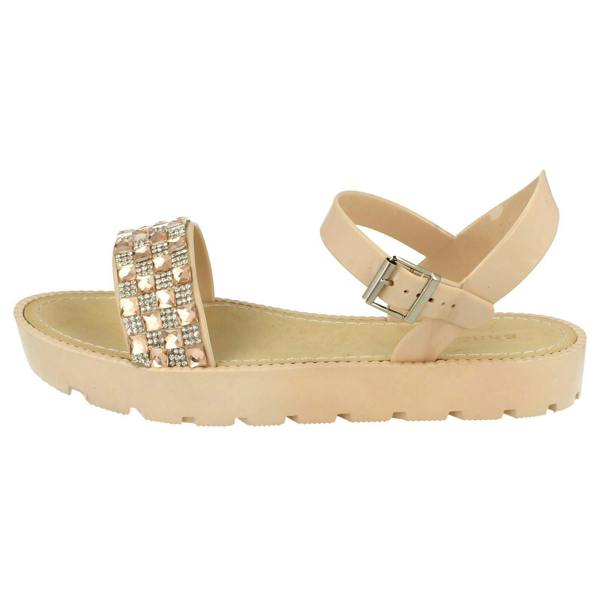 Savannah Ladies Savannah Diamante and Jewel Trim Flat Mules