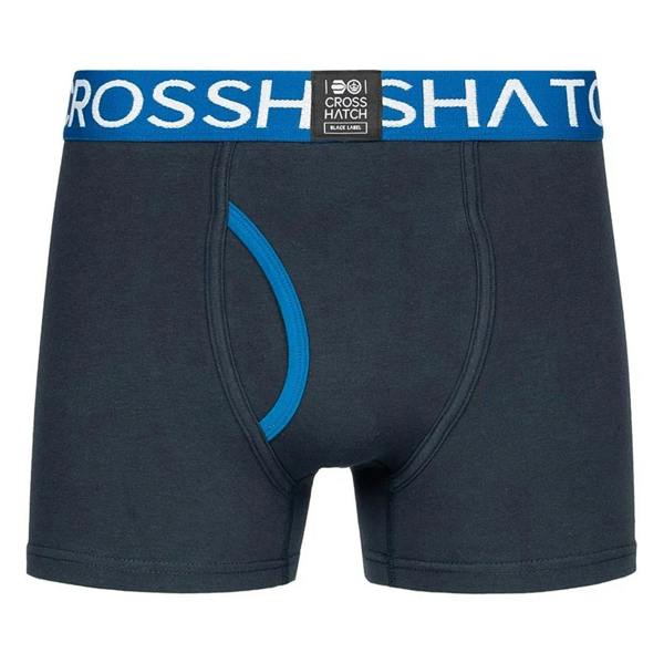 Crosshatch Mens Linamo Open Fly Boxer Shorts - Blue - 