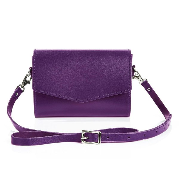 Purple Leather Clutch - Clutch Bag - Zatchels