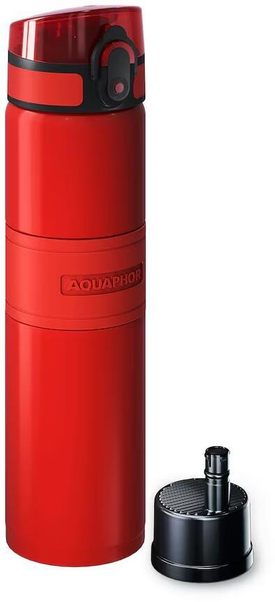 AQUAPHOR 1 x AQUAPHOR City Cool Bottle with 1 x City filter in Mineral Red