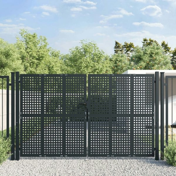 Berkfield Garden Gate Anthracite 300x250 cm Steel