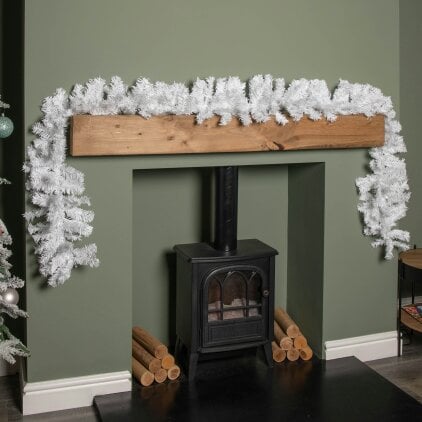 Samuel Alexander 2.7m (9ft) White Christmas Garland with PVC Branches