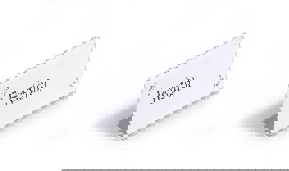 Durable Clear Acrylic Table Place Name Holders and Inserts | 10 Pack | 61x210mm