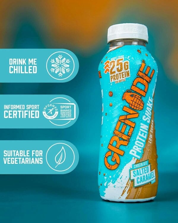Grenade Chocolate Salted Caramel High Protein Shake, 8 x 330 ml