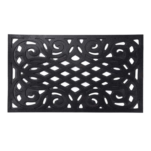 Nicoman Victorian Style Eco Outdoor Door Mat - Black