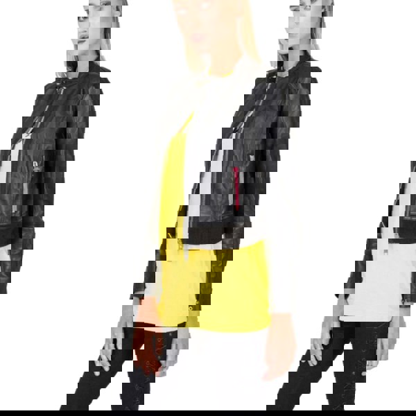 Diesel L-Lyssa-C Black Short Cut Black Leather Jacket