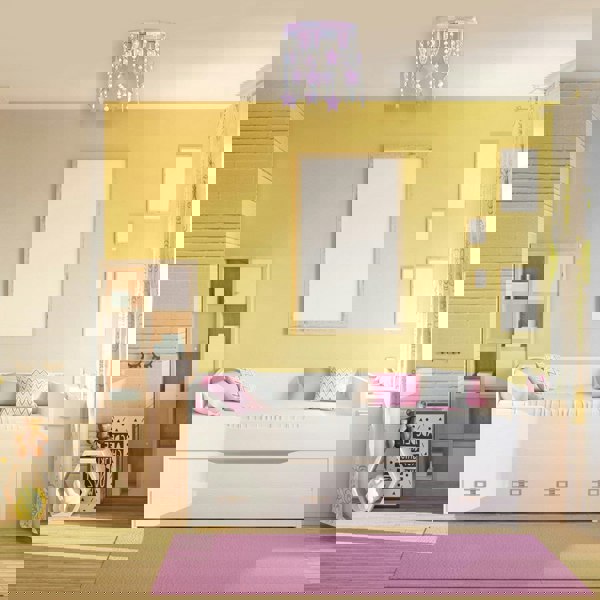 Milagro Ceiling Lamp Star 3XE27 Baby Pink Attractive Hand Made Chandelier With Suspended Crystals And Stars